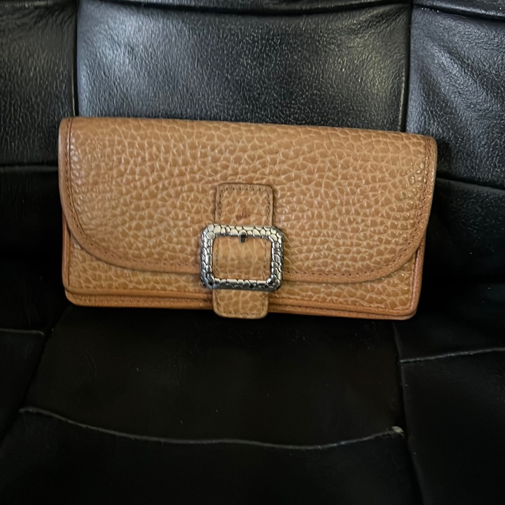 Brighton Tan Leather Clutch Wallet.